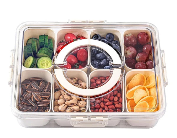 Split Service Tray With 8 Compartments For Snack Boxes