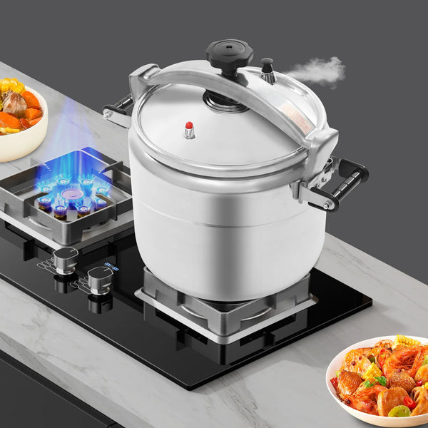 Aluminum 30L Capacity Pressure Cooker with a Safety Valve and a Pressure-Limiting Valve For Home and Commercial Use
