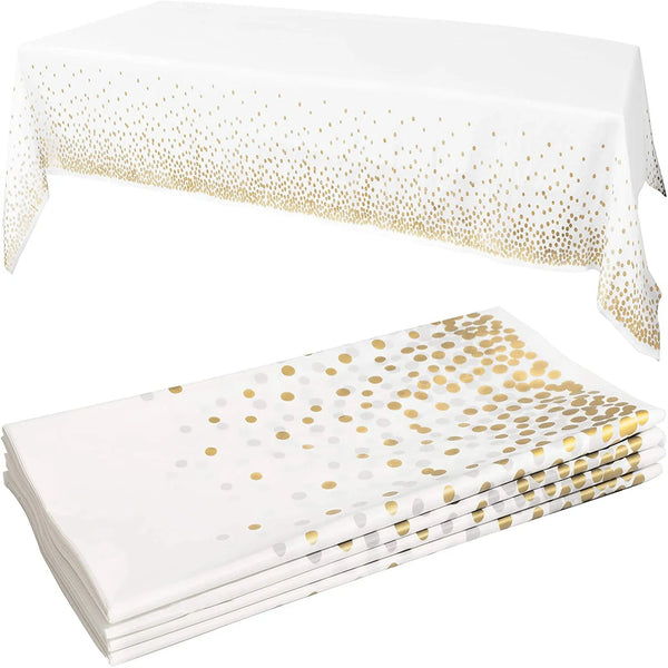 New Home And Household Products Gold Disposable Tablecloths Plastic Tablecloths White Tablecloths Disposable Tablecloth