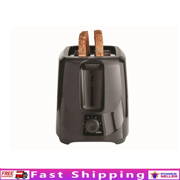 2-Slice Toaster with 6 Shade Settings Removable Crumb Tray Auto-Centering Guides Cord Wrap Easy Cleanup